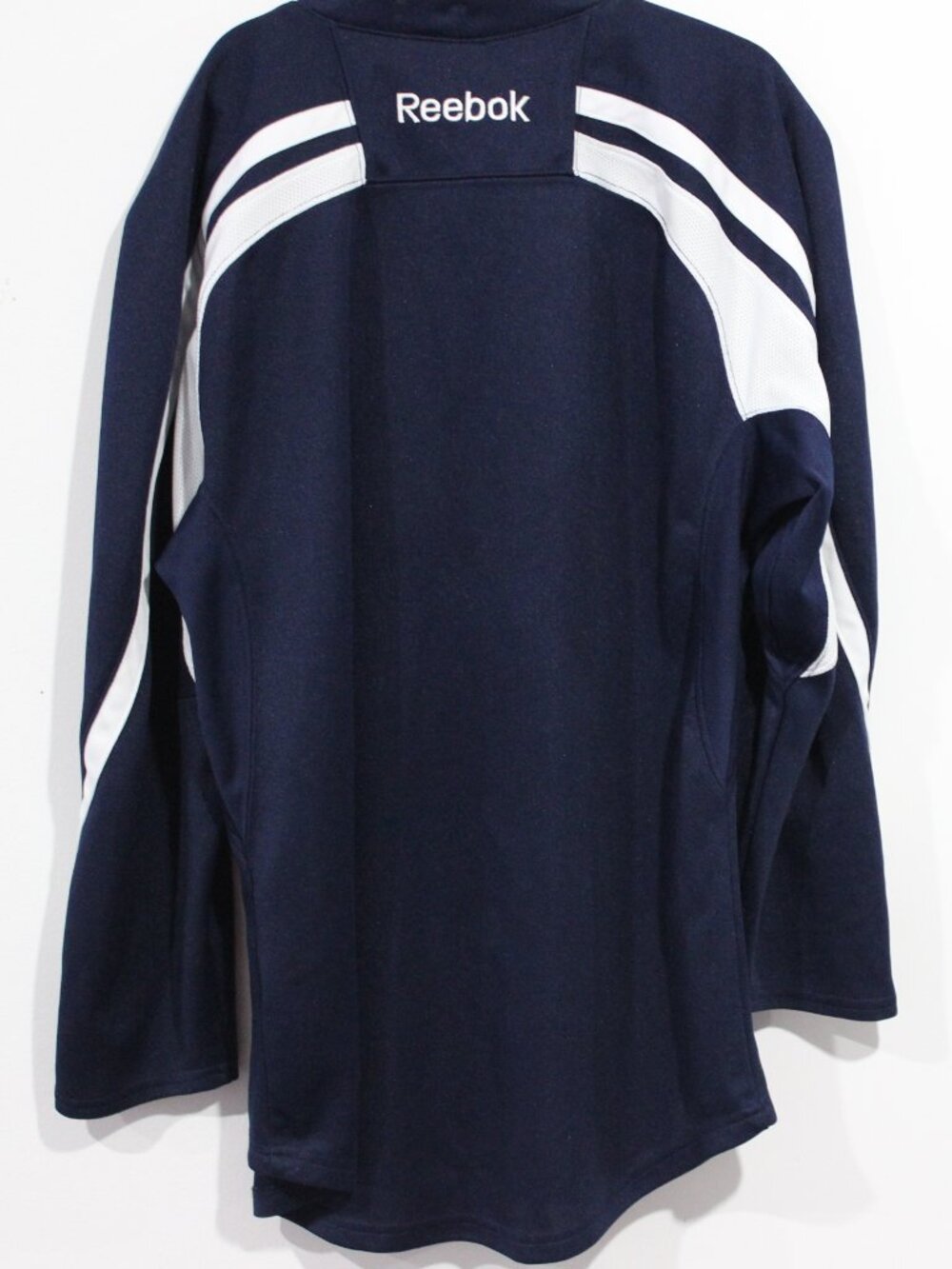 Reebok Vintage Navy Blue & White Long Sleeve Hockey Practice Jersey
